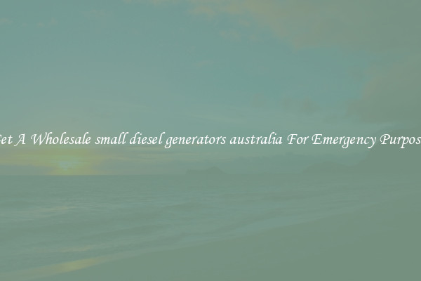 Get A Wholesale small diesel generators australia For Emergency Purposes