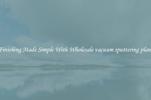 Finishing Made Simple With Wholesale vacuum sputtering plant