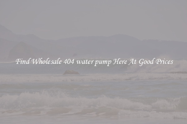 Find Wholesale 404 water pump Here At Good Prices