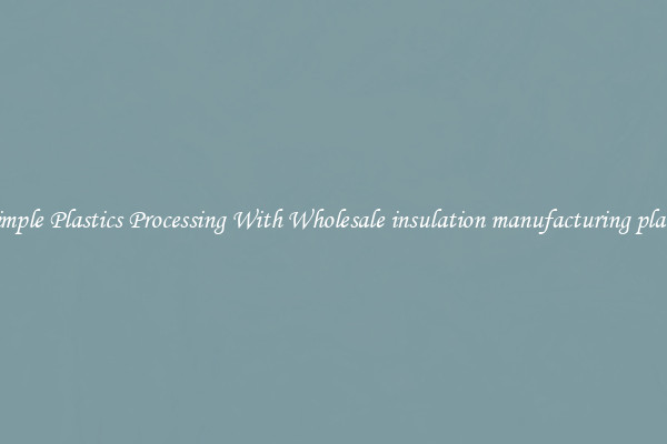 Simple Plastics Processing With Wholesale insulation manufacturing plant