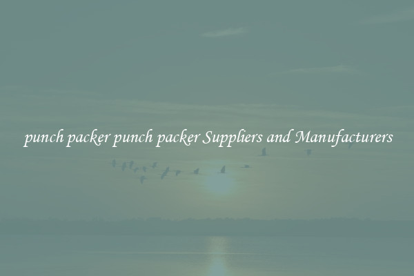 punch packer punch packer Suppliers and Manufacturers