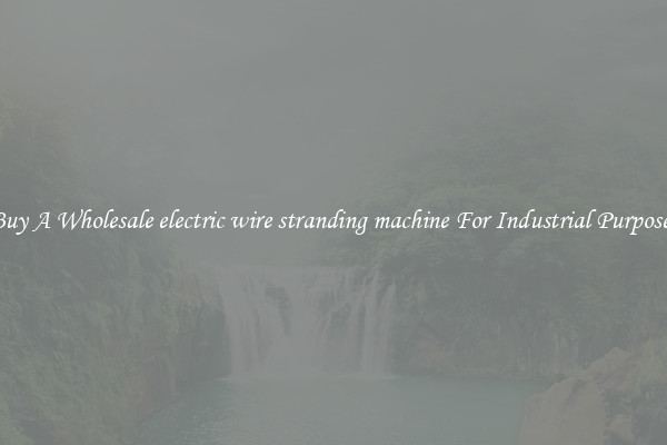 Buy A Wholesale electric wire stranding machine For Industrial Purposes